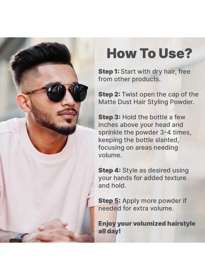Allman ALL MAN Matte Dust Hair Styling Powder Adds Volume, Instant Hair Styling, All Day Hold With Hydrolyzed Keratin & Aloe Vera | 10g - Image 5