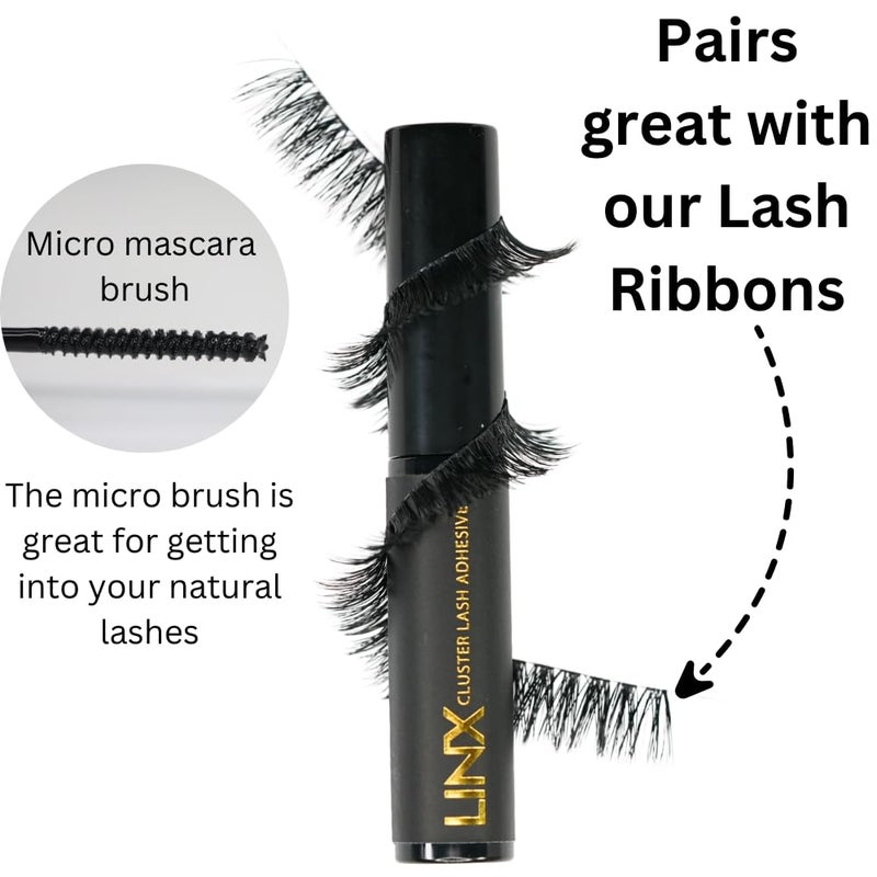 LINX Lash Glue Segmented DIY False Eyelash Cluster Adhesive Latex-Free Mirco Mascara Wand (Black) - Image 5