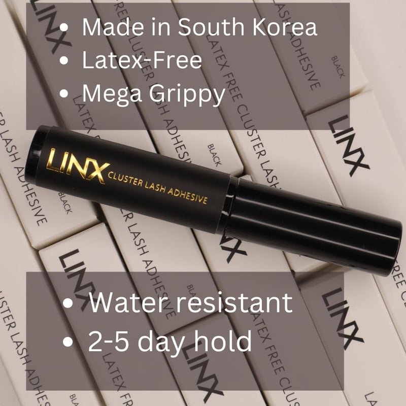 LINX Lash Glue Segmented DIY False Eyelash Cluster Adhesive Latex-Free Mirco Mascara Wand (Black) - Image 2