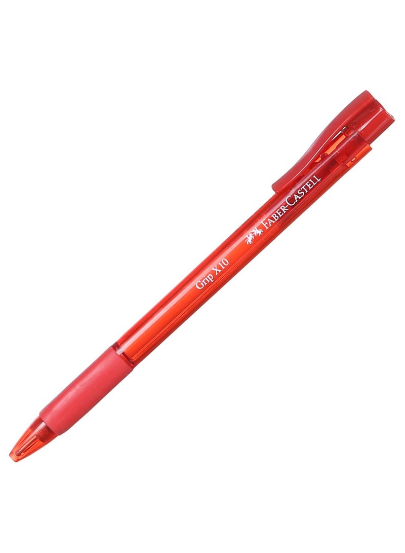 FABER-CASTELL Faber Castel Pack Of 10 Pens -Castell Pen Grip X 1.0 Red