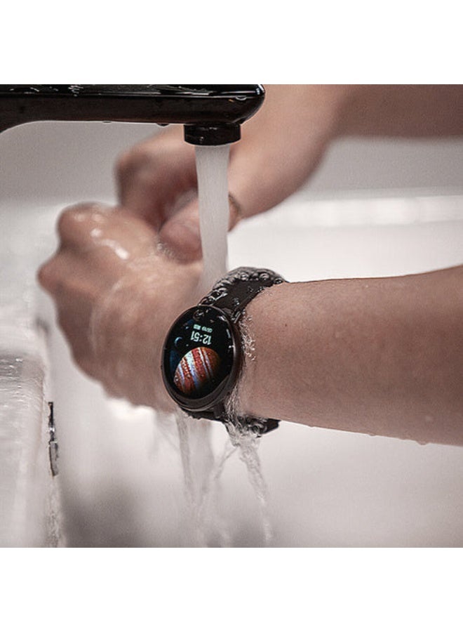 ميبرو ساعة سمارت مي برو لايت بشاشة اموليد مقاس 1.3 بوصة تدعم لغات متعددة مع هيكل فائق النحافة للرجال، أسود - Image 5