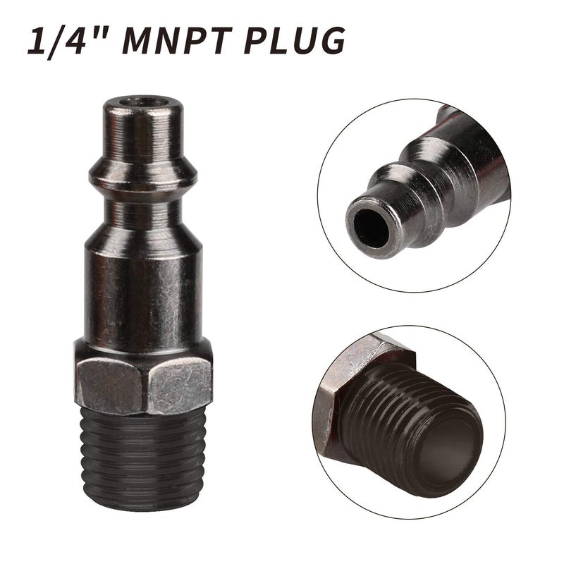 Hromee 3-Way Air Manifold 4 Ports Aluminum Industrial Flat Hex Quick Connect Air Hose Splitter with 3 Steel Couplers and 1/4" Male NPT Plug - Image 2