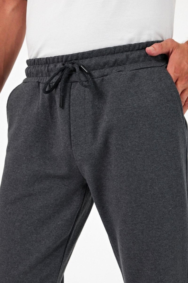 mmetalic Thick Anthracite Men's Sweatpants Jogger Back Pocket Elastic Leg Regular Fit Non-raised  - Image 3