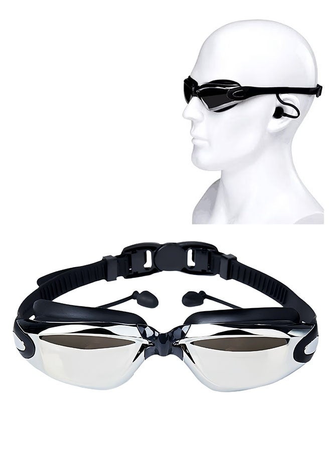 طلاء المهنية نظارات السباحة مقاومة للماء ، عرض واضح كريستال وحماية الأشعة فوق البنفسجية ، نظارات قصر النظر السيليكون من 600 درجة مع صندوق تخزين للرجال والنساء ، أسود - Image 1