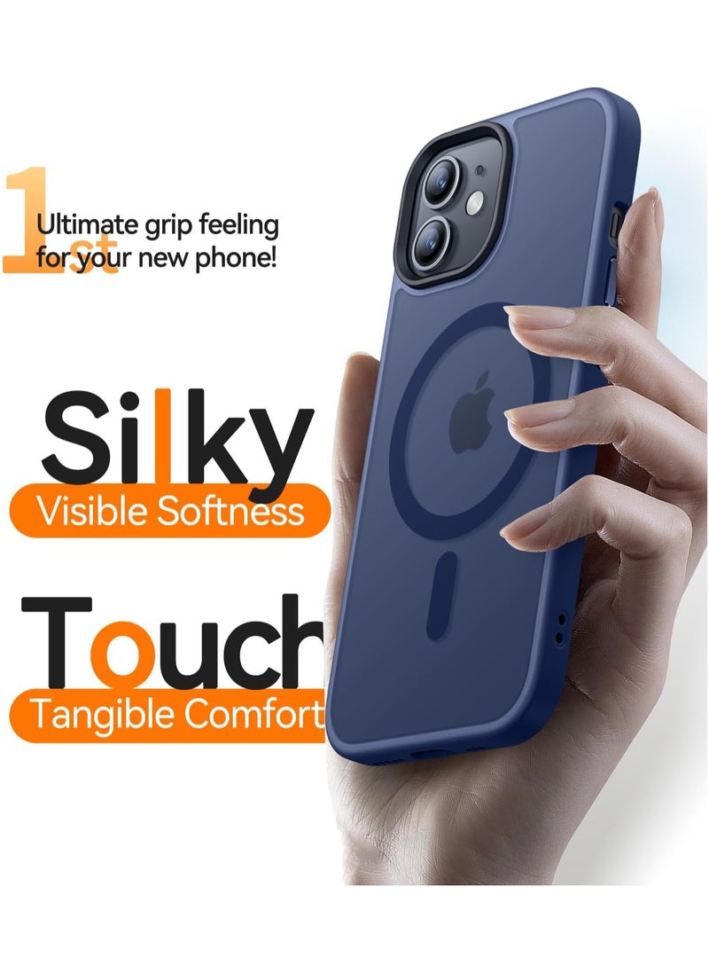 Generic - Magnetic Case For iPhone 12/12 Pro Case Compatible with MagSafe Military Grade Protection Shockproof Translucent Matte Case Anti Scratch Shockproof Phone Case (Blue) - Image 1