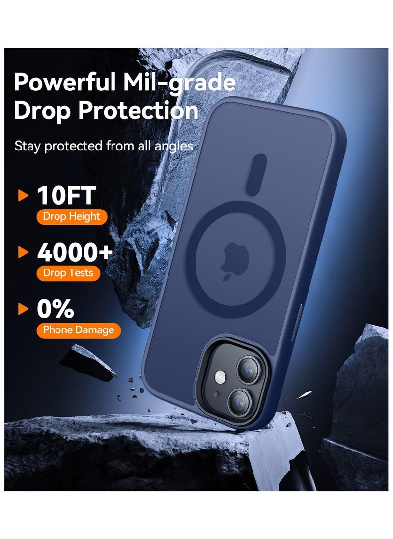 Generic - Magnetic Case For iPhone 12/12 Pro Case Compatible with MagSafe Military Grade Protection Shockproof Translucent Matte Case Anti Scratch Shockproof Phone Case (Blue) - Image 1