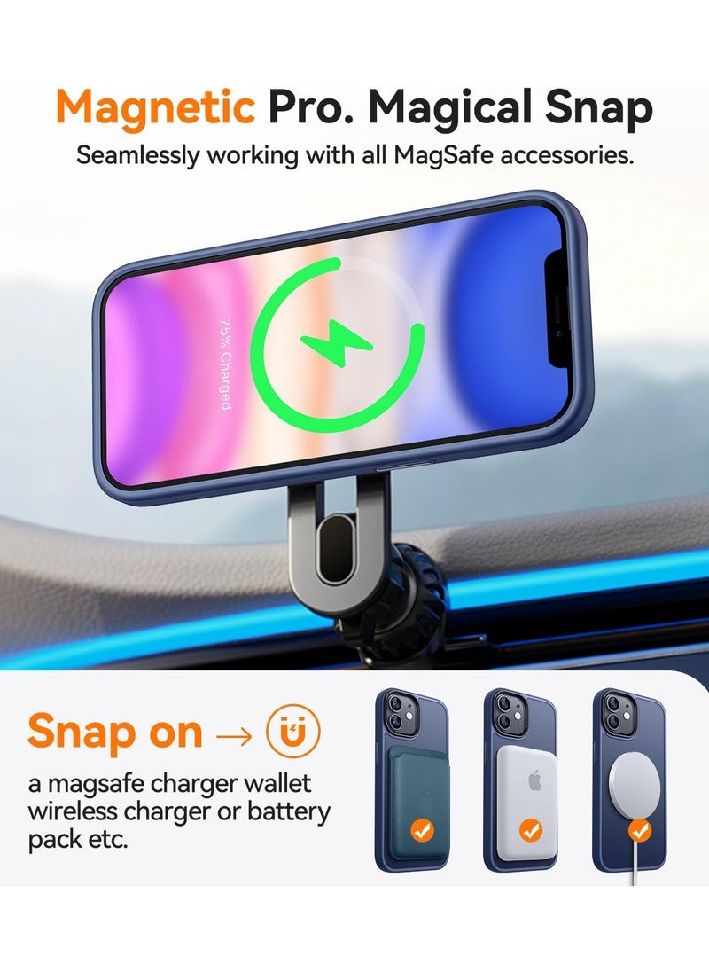 Generic - Magnetic Case For iPhone 12/12 Pro Case Compatible with MagSafe Military Grade Protection Shockproof Translucent Matte Case Anti Scratch Shockproof Phone Case (Blue) - Image 1