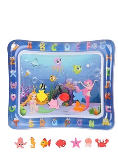 SYOSI Inflatable Tummy Time Water Mat Baby Sensory Toys Water Play Mat For Baby Early Development Inflatable Water Mat Baby Playmat Sensory Tummy Time Mat For 0-12 Months Activity Toys Mermaid  - Image 1