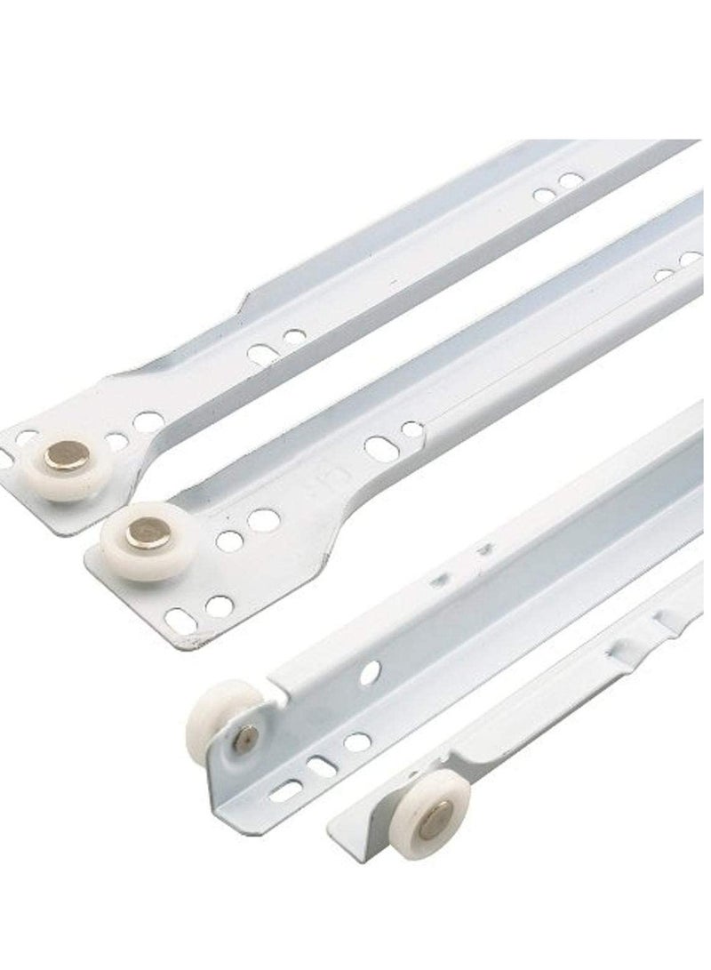 KNP KNP Roller Wheel Cabinet Drawer Keyboard Slide Glide Runner 2 Pairs (1.0mm Thickness), Heavy duty drawer slides 12"  - Image 1