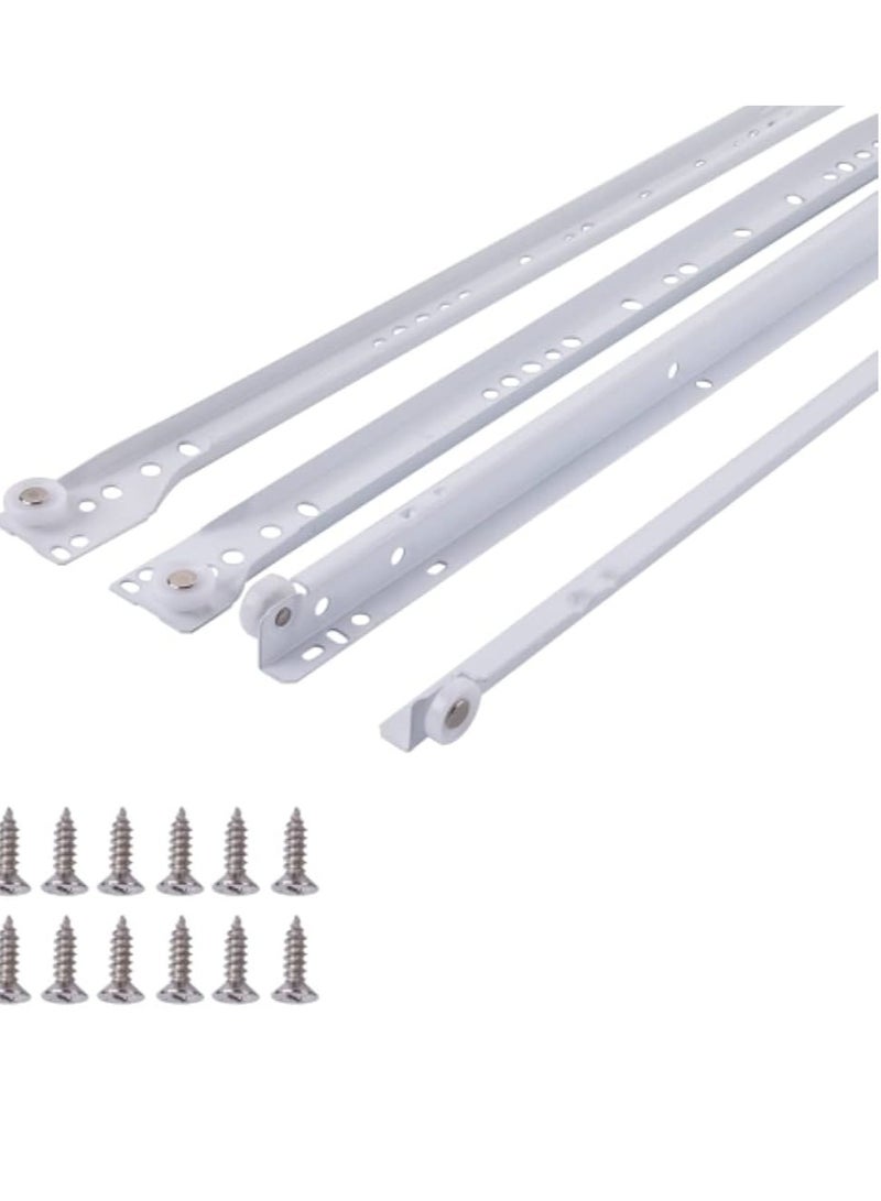 KNP KNP Roller Wheel Cabinet Drawer Keyboard Slide Glide Runner 2 Pairs (1.0mm Thickness), Heavy duty drawer slides 12"  - Image 2