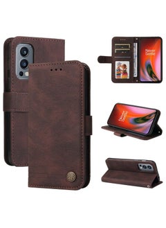Case Cover For For OnePlus Nord 2 5G Skin Feel Life Tree Metal Button Horizontal Flip Leather Case with Holder & Card Slot & Wallet & Photo Frame & Strap(Brown)
