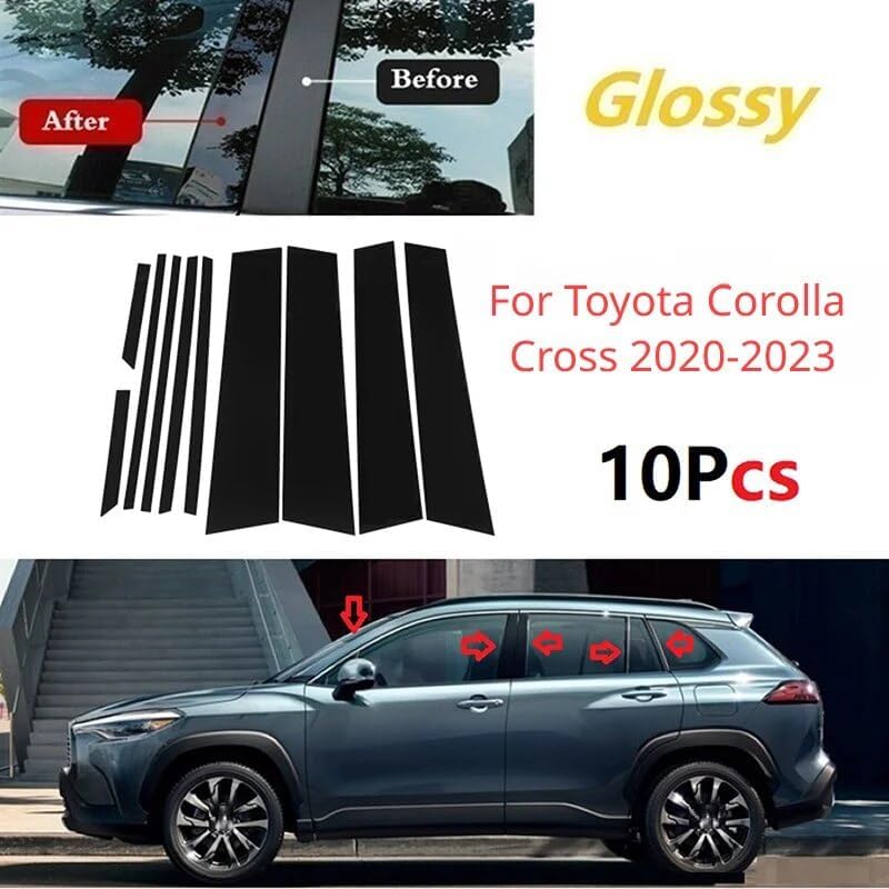 DEMULAX 10Pcs Car Pillar Posts Trim for Toyota Corolla Cross - Image 4