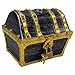 Flyekist Flyekist Kids Pirate Treasure Chest Storage Box,Golden Border Decorative Pirate Chest with Lock and Key for Kids  - Image 2