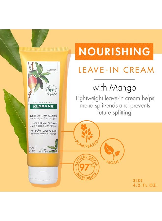 Klorane Nourishing Leave-in Cream with Mango Butter, Moisturize, Hydrate and Smoothe Dry Hair, Paraben, Silicone, Sulfate Free, 4.2 oz. - Image 2
