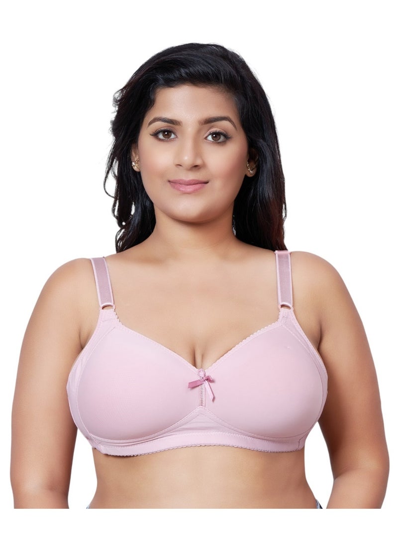 Glamroot سوتيان يومي مبطن للنساء بحجم كبير تغطية كاملة، وردي - Image 1