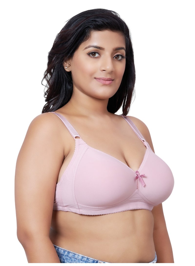 Glamroot سوتيان يومي مبطن للنساء بحجم كبير تغطية كاملة، وردي - Image 3