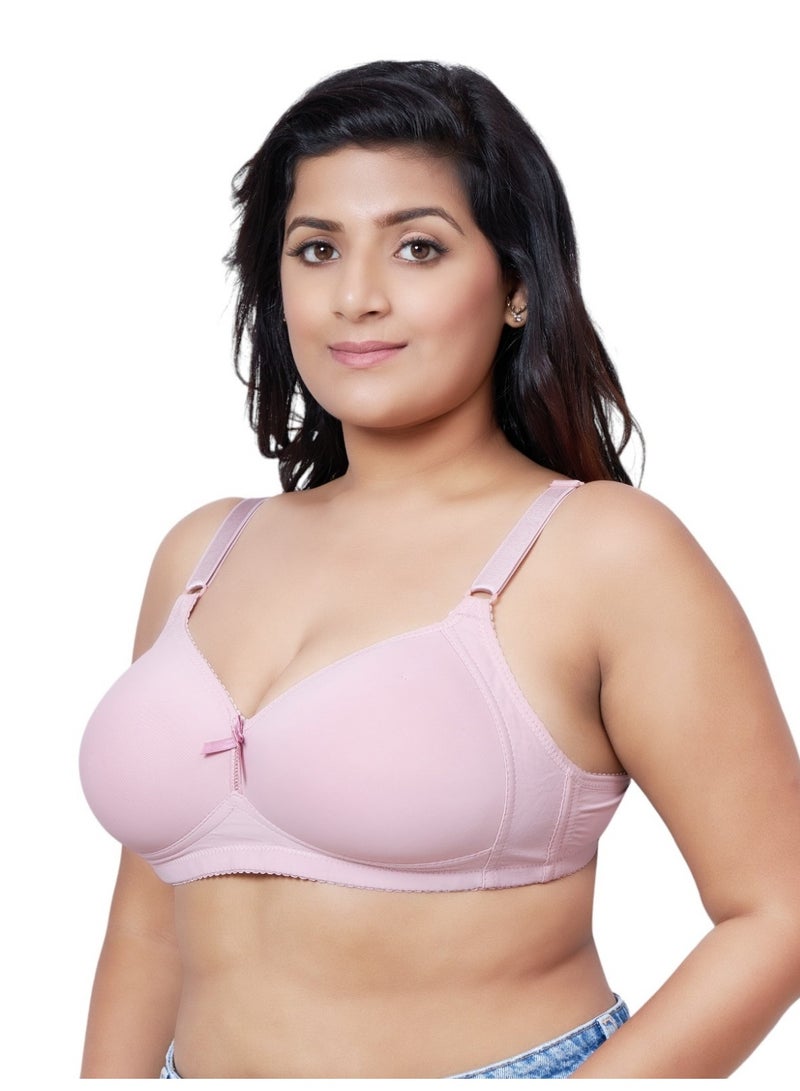 Glamroot سوتيان يومي مبطن للنساء بحجم كبير تغطية كاملة، وردي - Image 4