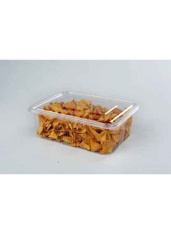 Amit Marketing حاويات حيوانات أليفة قابلة للطي - مستطيلة مع غطاء | صناديق شفافة قابلة للاستخدام مرة أخرى محكمة الإغلاق | لتخزين المطبخ وتقديم الطعام والتوصيل إلى المنزل، في الهواء الطلق، والسفر (عبوة من 25-500 مل) - Image 3