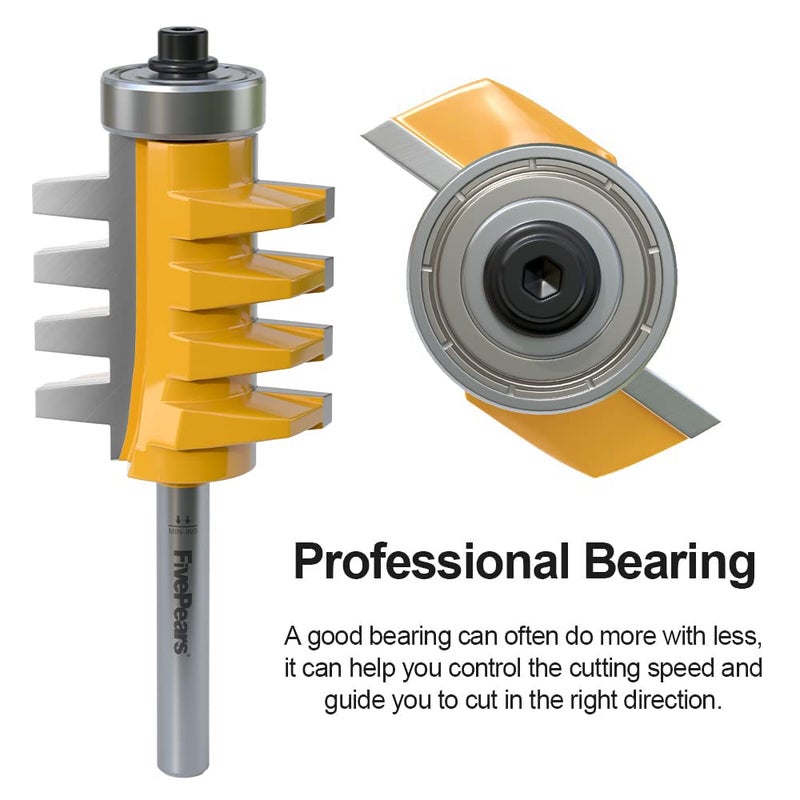 FivePears Finger Joint Router Bit with 1/4" Shank,Reversible Finger Joint Glue Joint Router Bit for Woodworking - Image 5