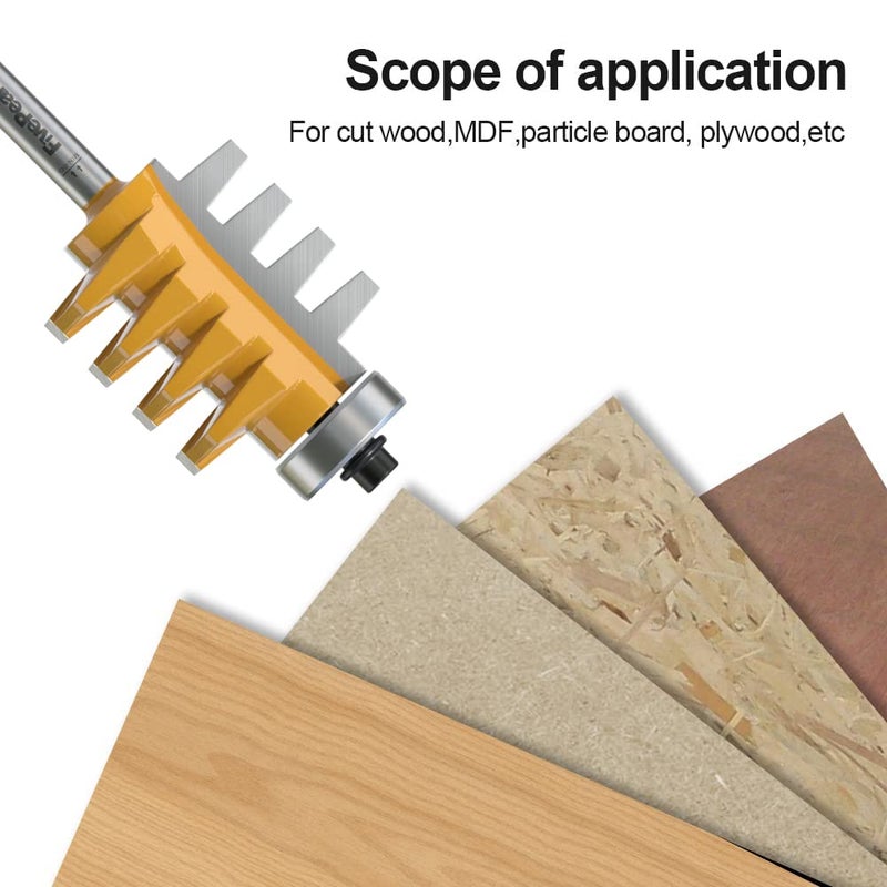 FivePears Finger Joint Router Bit with 1/4" Shank,Reversible Finger Joint Glue Joint Router Bit for Woodworking - Image 3