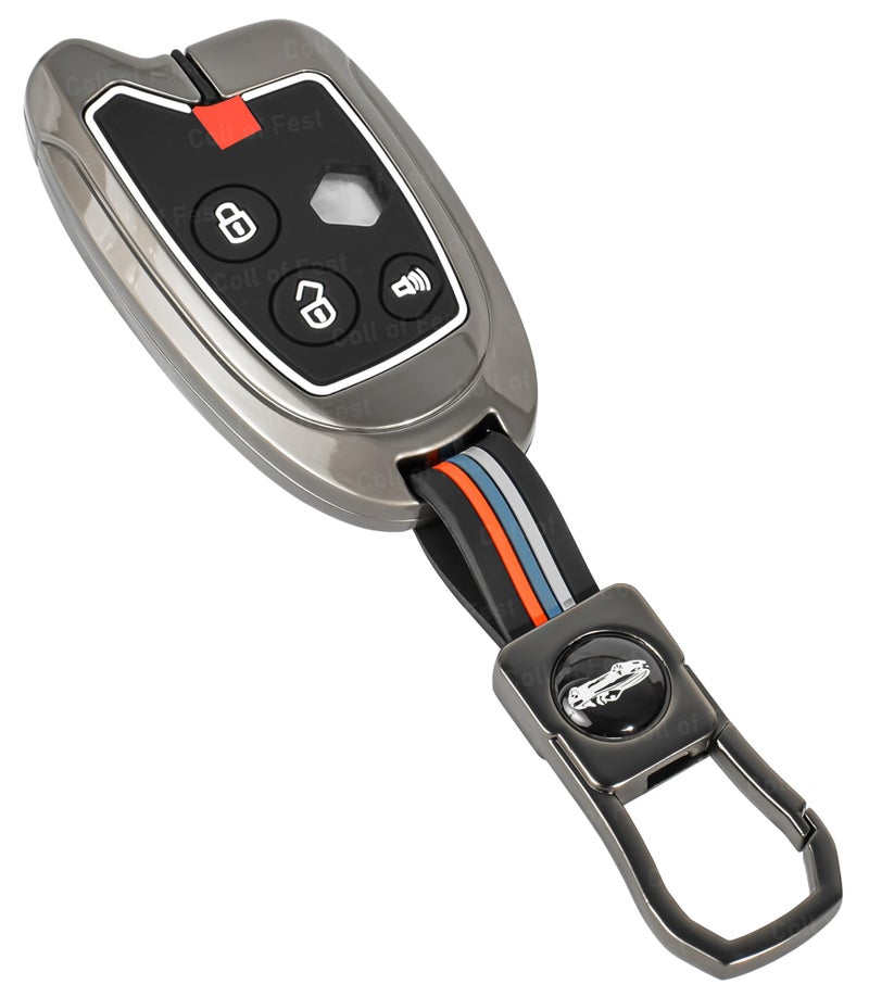Coll of Fest Metal Silicon Key Cover Compatible for Maruti Suzuki Nippon 3 Button Smart Key Cover Metal & Silicone Protection Special Feature Visible in Low-Light Conditions - Image 5