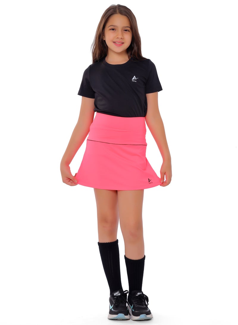 ANJA Girls' Pink Squash Skirt – Comfortable, Pleated Design  - Image 1