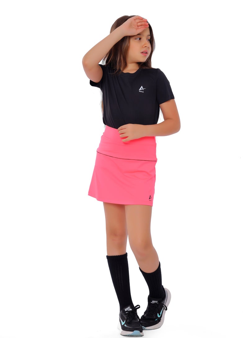 ANJA Girls' Pink Squash Skirt – Comfortable, Pleated Design  - Image 2