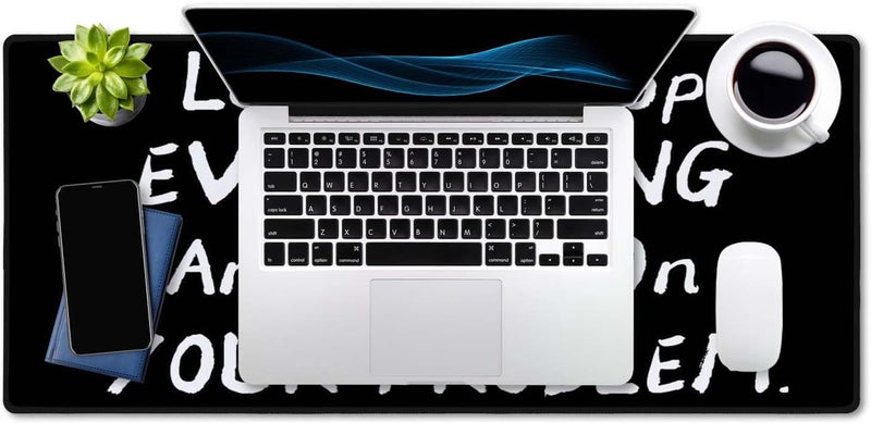 SSOIU Funny Saying Desk Mat,Large Mouse Pad 35.5" x 15.7" XXL Extended Gaming Mouse Pad Mat with Non-Slip Base Stitched Edge Mousepad for Computer - Let Me Drop Everything and Work On Your Problem - Image 4