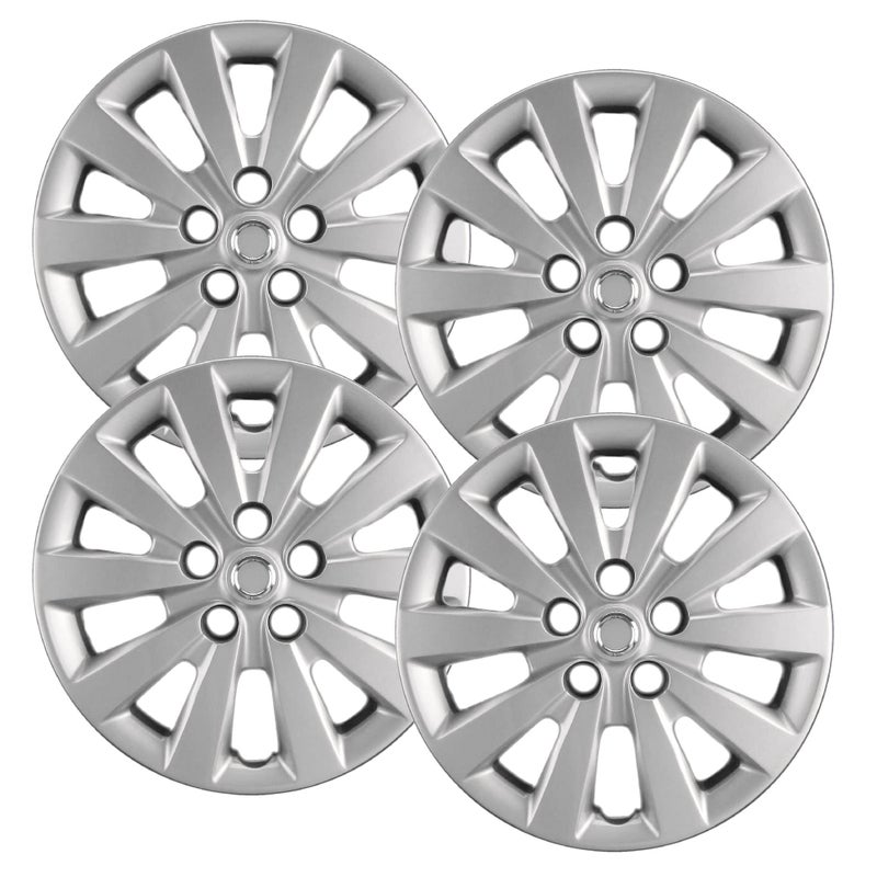 Hubcapscom Premium Quality 16 Silver Hubcaps Wheel Covers fits Nissan Sentra Heavy Duty Construction Set of 4