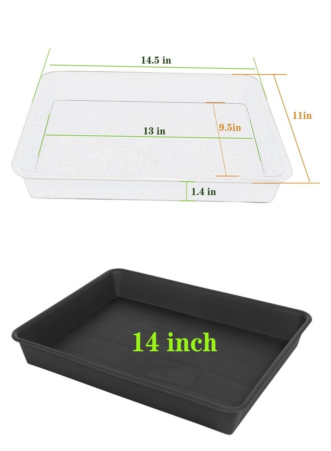 VUWEZ Rectangle Plant Tray, Plant Drip Tray, Plant Pot Saucers, Plant Germination Trays, Plant Saucers - Image 2