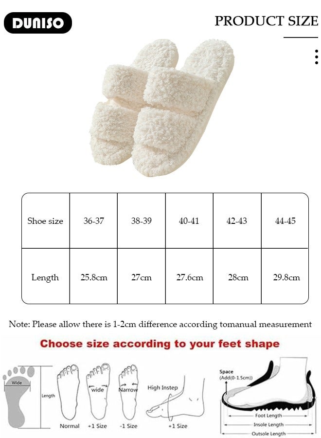 Women's Slippers, Comfort Warm Plush Slippers, Open Toe Home Slippers, Soft Lightweight Slippers, Washable Flat Slippers, Household Slippers for Indoor u0026 Outdoor - Image 4