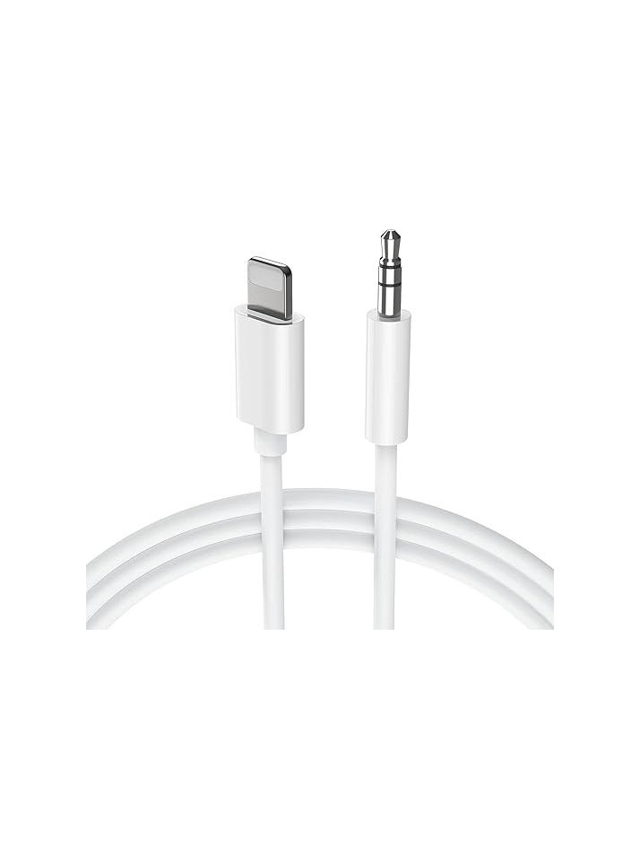 TZONO Car AUX Cable for iPhone, 3.5mm Car Audio Cable Compatible with iPhone 13-12-11-XS-XR-X 8-7 for Stereo, Home, Speaker, Headphone, Supports All iOS Versions - 3.3 Feet White  - Image 1