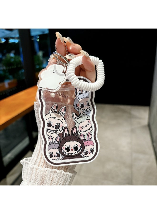 NIBEMINENT 1 - Piece Rabub Kpop Photo Card Holder Pendant Key Chain ID Badge Holder ID Card Holder Photo Card Protector for School ID Office ID Access Card for Women Girls - Image 2