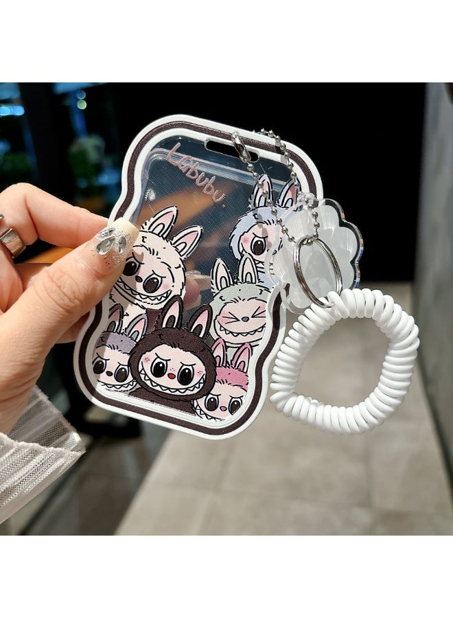 NIBEMINENT 1 - Piece Rabub Kpop Photo Card Holder Pendant Key Chain ID Badge Holder ID Card Holder Photo Card Protector for School ID Office ID Access Card for Women Girls - Image 1