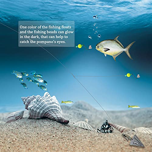 Dovesun 220Pcs Pompano Rig Floats Kit for Surf Fishing Pompano Rig Floats with Bobbers, Beads, Hooks, Other Accessories - Image 4