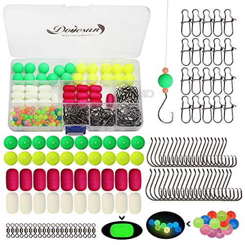 Dovesun 220Pcs Pompano Rig Floats Kit for Surf Fishing Pompano Rig Floats with Bobbers, Beads, Hooks, Other Accessories - Image 1