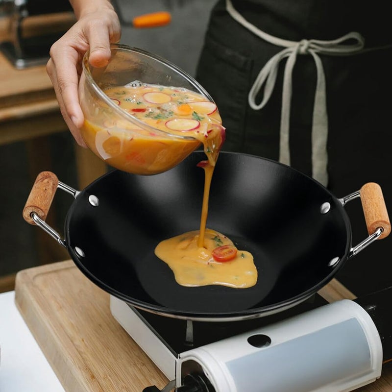 3pcs Wooden Handle Cooking Pots Set for Noodle Seafood Hot Pot Easy Clean Home Takeout Meals - Image 3