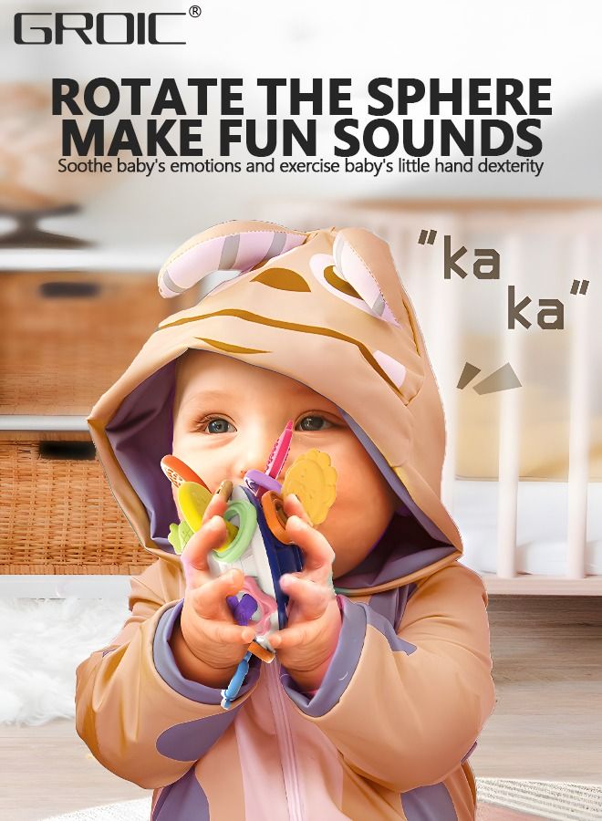 GROIC Montessori Toys, Baby Sensory Toys 6-12-18 Months, Flying Saucer Silicone Pull String Learning Toys, Bath Travel Teething Activity Toys for Toddlers, Fine Motor Skills Travel Toys Educational Toy - Image 4