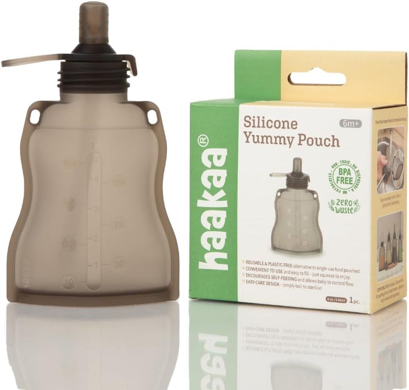 Haakaa Silicone Yummy Pouch (4.5 oz) – Reusable Snack Pouch for Babies, Toddlers, and Kids – Leak-Proof Food-Grade Silicone, Freezer & Dishwasher Safe - Image 1