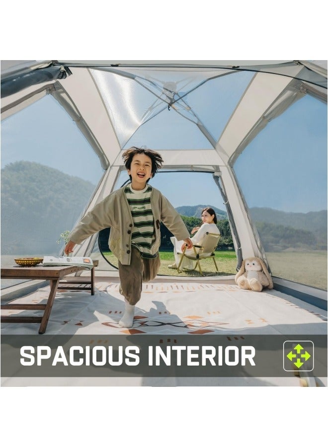 73Hours Large Camping Tent, Waterproof Tent Removable Canopy Stargazing Tent with Porch 4 People Family Dome Tent Lightweight Easy Setup for Backpacking Traveling Hiking Outdoors - Image 4