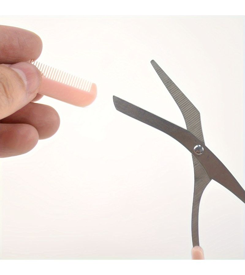 Pink Eyebrow Scissors And Razor Set With Postcard For Women Precision Grooming Tool - Image 3