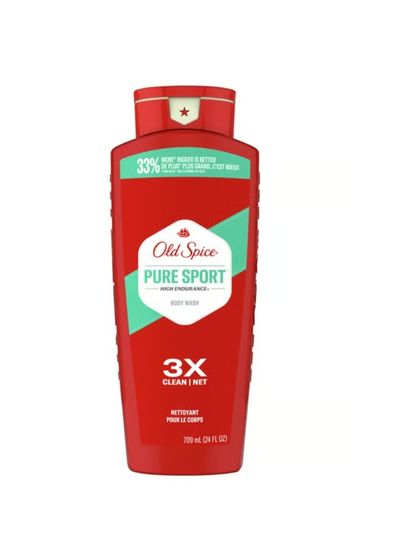 أولد سبايس غسول الجسم "أولد سبايس بيور سبورت" للرجال، ٧٠٩ مل | عطر منعش يدوم طويلًا وجل استحمام مرطب