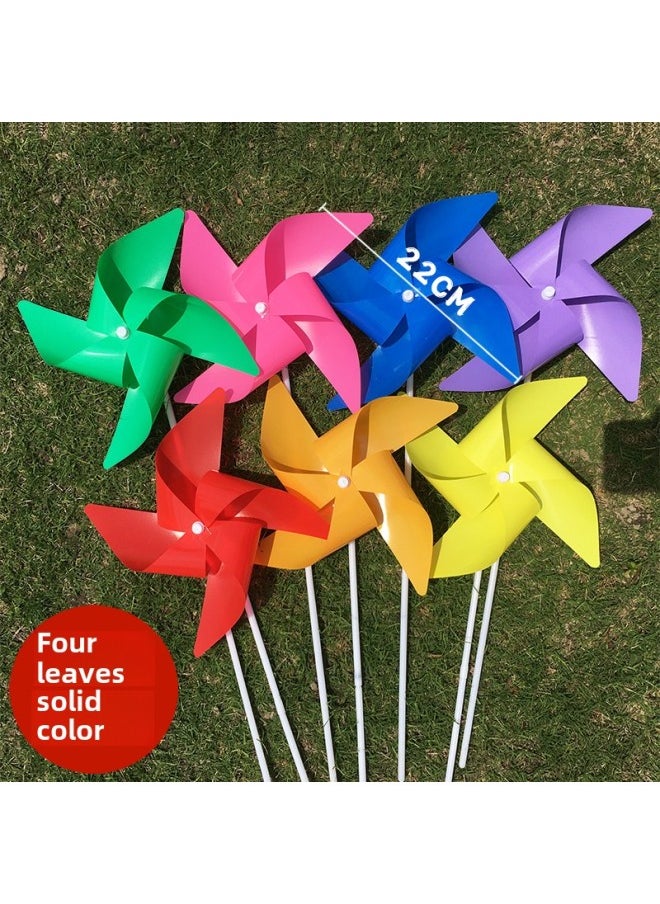 Macaron Flower Classroom Opening Year's Day June 1 Graduation Decoration Matching Sucker White Blue Double Color-Color:Four-leaf Solid Color 10 Pieces (eight Colors Available (comes With Base And Pole)
