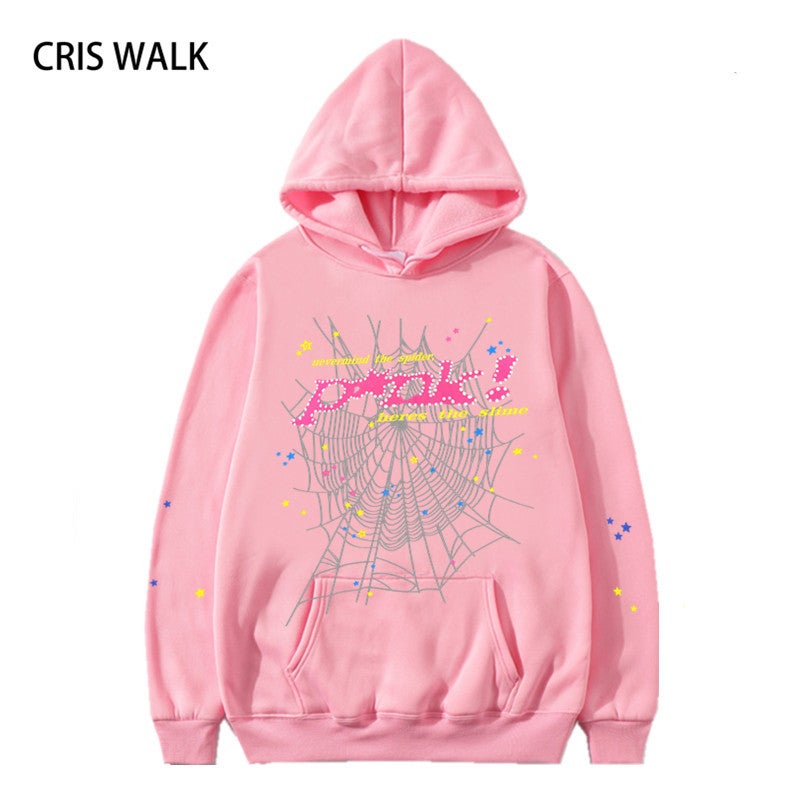 Mens European and American Hip Hop Singer Alphabet 555555 Mens and Womens Couple Spring and Autumn Sweatshirt Mens Hoodie Trendy Jacket Baolan - Image 2