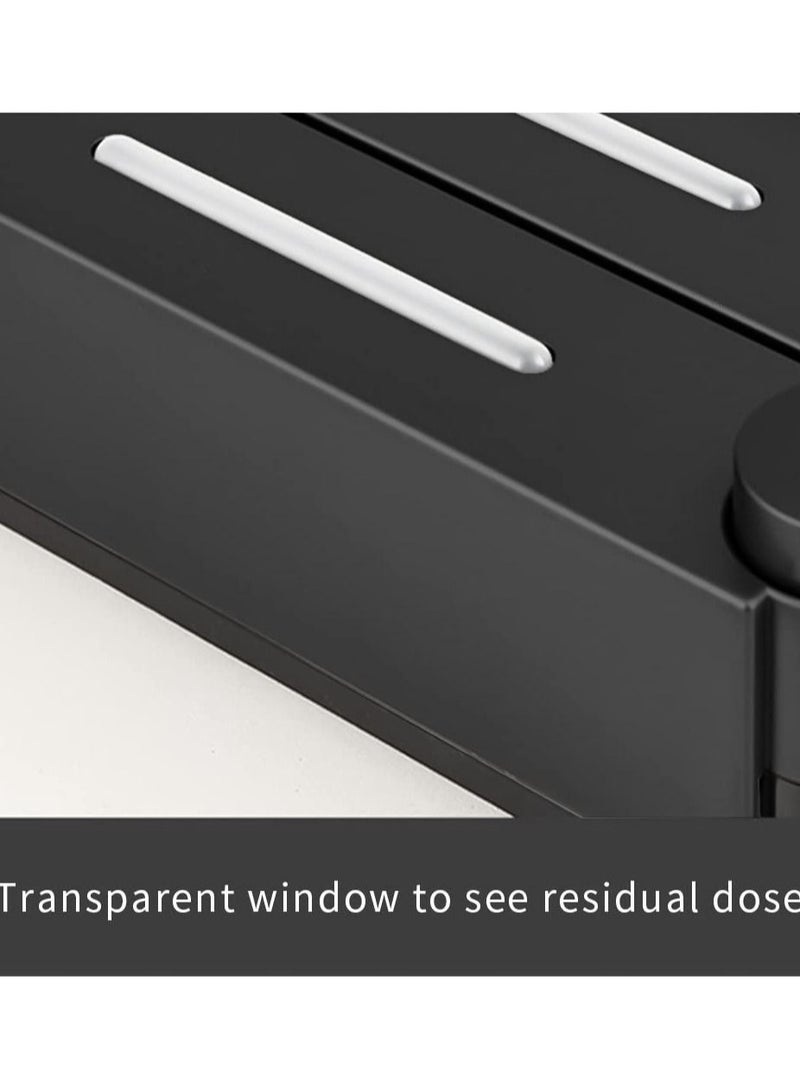 Captaintech Wall Mounted Liquid Soap Shampoo Dispensers, 3 Chamber 3x420 ml per Cup, Shower Dispenser Container No Drill Wall Mounted Shower Pump Dispenser and Organizer for Toilet Home Bathroom Kitchen (Black) - Image 2