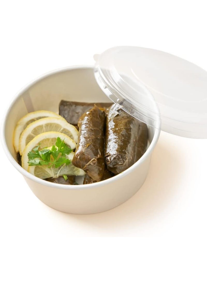 ايكواي Ecoway Compostable Heavy Duty Made Of Paper - [38 Ounce - 1100 Ml, Pack Of 50] Disposable Bowls Eco-Friendly Biodegradable Perfect For Salad, Soup, Dessert, Hot or Cold Use, White - Image 2