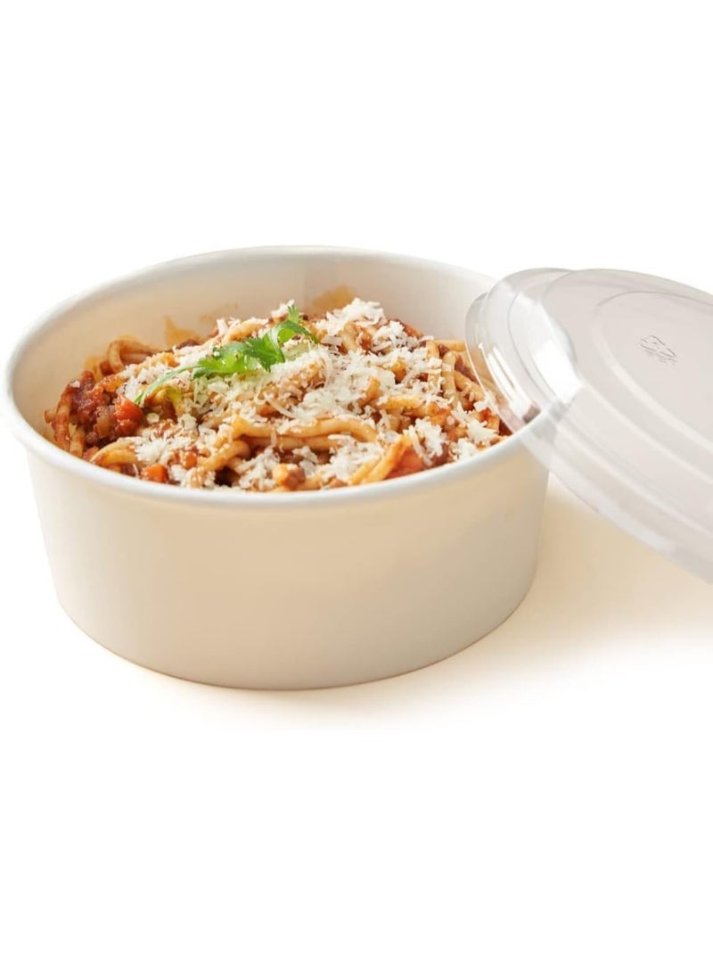 ايكواي Ecoway Compostable Heavy Duty Made Of Paper - [38 Ounce - 1100 Ml, Pack Of 50] Disposable Bowls Eco-Friendly Biodegradable Perfect For Salad, Soup, Dessert, Hot or Cold Use, White - Image 1