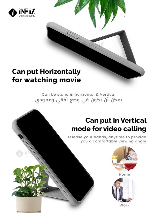 إينيكس جراب حماية 3 في 1 مغناطيسي ذو مسند للهاتف وسوار لأصابع اليد لهاتف فيفو‎ ‎ Y35-رمادي - Image 3