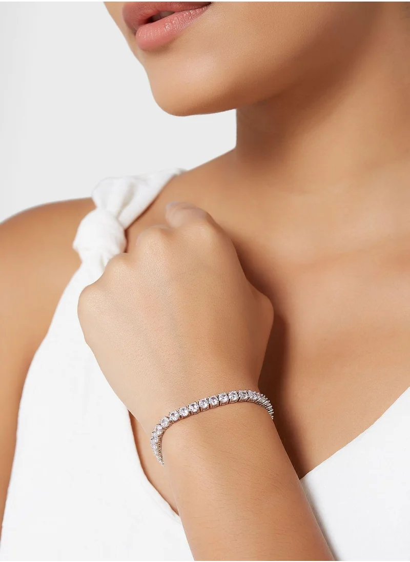 Fashionbox Gigi Tennis Bracelet White Silver 4Mm