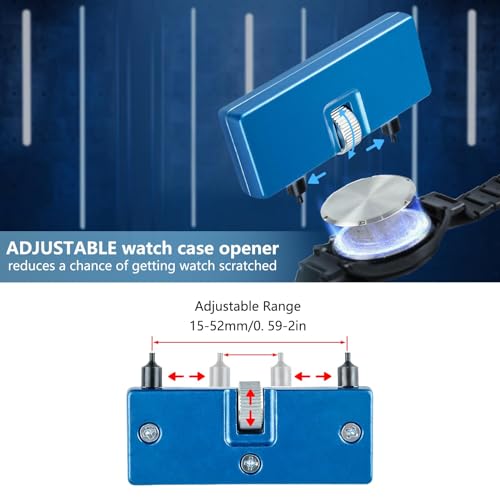 Zistel 6 in 1 Watch Repair Kit + Watch Press Tool, Watch Battery Replacement Tool Kit, Watch Back Removal Tool with Watch Back Remover, including Watch Opener tool, Adjustable Case Opener - Image 3